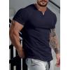imageJMIERR Mens Muscle Slim T Shirts Summer V Neck Gym Shirt Casual Cotton Workout Athletic Longline TeesB Blue 1