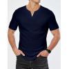 imageJMIERR Mens Muscle Slim T Shirts Summer V Neck Gym Shirt Casual Cotton Workout Athletic Longline TeesB Blue 1
