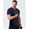 imageJMIERR Mens Muscle Slim T Shirts Summer V Neck Gym Shirt Casual Cotton Workout Athletic Longline TeesB Blue 1