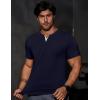 imageJMIERR Mens Muscle Slim T Shirts Summer V Neck Gym Shirt Casual Cotton Workout Athletic Longline TeesB Blue 1