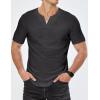 imageJMIERR Mens Muscle Slim T Shirts Summer V Neck Gym Shirt Casual Cotton Workout Athletic Longline TeesB Dark Grey
