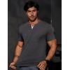 imageJMIERR Mens Muscle Slim T Shirts Summer V Neck Gym Shirt Casual Cotton Workout Athletic Longline TeesB Dark Grey