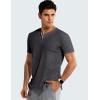 imageJMIERR Mens Muscle Slim T Shirts Summer V Neck Gym Shirt Casual Cotton Workout Athletic Longline TeesB Dark Grey