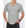 imageJMIERR Mens Muscle Slim T Shirts Summer V Neck Gym Shirt Casual Cotton Workout Athletic Longline TeesB Light Grey
