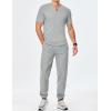 imageJMIERR Mens Muscle Slim T Shirts Summer V Neck Gym Shirt Casual Cotton Workout Athletic Longline TeesB Light Grey