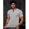 imageJMIERR Mens Muscle Slim T Shirts Summer V Neck Gym Shirt Casual Cotton Workout Athletic Longline TeesB Light Grey