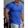 imageJMIERR Mens Muscle Slim T Shirts Summer V Neck Gym Shirt Casual Cotton Workout Athletic Longline TeesC Dark Blue