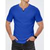 imageJMIERR Mens Muscle Slim T Shirts Summer V Neck Gym Shirt Casual Cotton Workout Athletic Longline TeesC Dark Blue