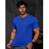 imageJMIERR Mens Muscle Slim T Shirts Summer V Neck Gym Shirt Casual Cotton Workout Athletic Longline TeesC Dark Blue