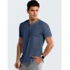 imageJMIERR Mens Muscle Slim T Shirts Summer V Neck Gym Shirt Casual Cotton Workout Athletic Longline TeesD Blue 3