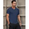imageJMIERR Mens Muscle Slim T Shirts Summer V Neck Gym Shirt Casual Cotton Workout Athletic Longline TeesD Blue 3