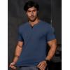 imageJMIERR Mens Muscle Slim T Shirts Summer V Neck Gym Shirt Casual Cotton Workout Athletic Longline TeesD Blue 3