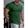 imageJMIERR Mens Muscle Slim T Shirts Summer V Neck Gym Shirt Casual Cotton Workout Athletic Longline TeesD Dark Green
