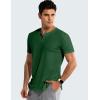 imageJMIERR Mens Muscle Slim T Shirts Summer V Neck Gym Shirt Casual Cotton Workout Athletic Longline TeesD Dark Green