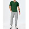 imageJMIERR Mens Muscle Slim T Shirts Summer V Neck Gym Shirt Casual Cotton Workout Athletic Longline TeesD Dark Green