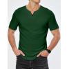 imageJMIERR Mens Muscle Slim T Shirts Summer V Neck Gym Shirt Casual Cotton Workout Athletic Longline TeesD Dark Green