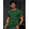 imageJMIERR Mens Muscle Slim T Shirts Summer V Neck Gym Shirt Casual Cotton Workout Athletic Longline TeesD Dark Green