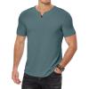 imageJMIERR Mens Muscle Slim T Shirts Summer V Neck Gym Shirt Casual Cotton Workout Athletic Longline TeesE Blue 4