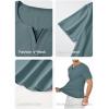 imageJMIERR Mens Muscle Slim T Shirts Summer V Neck Gym Shirt Casual Cotton Workout Athletic Longline TeesE Blue 4