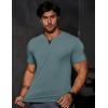 imageJMIERR Mens Muscle Slim T Shirts Summer V Neck Gym Shirt Casual Cotton Workout Athletic Longline TeesE Blue 4