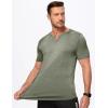 imageJMIERR Mens Muscle VNeck T Shirt Short Sleeve Longline Ribbed Henley Shirt Gym Workout Athletic Tee ShirtsArmy Green