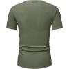 imageJMIERR Mens Muscle VNeck T Shirt Short Sleeve Longline Ribbed Henley Shirt Gym Workout Athletic Tee ShirtsArmy Green