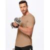 imageJMIERR Mens Muscle VNeck T Shirt Short Sleeve Longline Ribbed Henley Shirt Gym Workout Athletic Tee ShirtsKhaki
