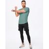 imageJMIERR Mens Muscle VNeck T Shirt Short Sleeve Longline Ribbed Henley Shirt Gym Workout Athletic Tee ShirtsMist Green
