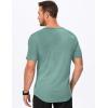 imageJMIERR Mens Muscle VNeck T Shirt Short Sleeve Longline Ribbed Henley Shirt Gym Workout Athletic Tee ShirtsMist Green