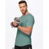 imageJMIERR Mens Muscle VNeck T Shirt Short Sleeve Longline Ribbed Henley Shirt Gym Workout Athletic Tee ShirtsMist Green