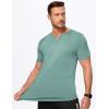 imageJMIERR Mens Muscle VNeck T Shirt Short Sleeve Longline Ribbed Henley Shirt Gym Workout Athletic Tee ShirtsMist Green