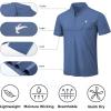 imageJMIERR Mens Polo Henley Shirt Moisture Wicking Quick Dry Summer Casual Short Sleeve Golf Polo T ShirtsHaze Blue