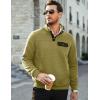 imageJMIERR Mens Quilted Sweatshirt Casual Long Sleeve Outdoor Stand Collar Button Pullover SweatshirtsZ Avocado Green