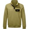 imageJMIERR Mens Quilted Sweatshirt Casual Long Sleeve Outdoor Stand Collar Button Pullover SweatshirtsZ Avocado Green