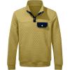 imageJMIERR Mens Quilted Sweatshirt Casual Long Sleeve Outdoor Stand Collar Button Pullover SweatshirtsZ Beige