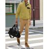 imageJMIERR Mens Quilted Sweatshirt Casual Long Sleeve Outdoor Stand Collar Button Pullover SweatshirtsZ Beige