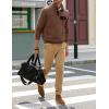 imageJMIERR Mens Quilted Sweatshirt Casual Long Sleeve Outdoor Stand Collar Button Pullover SweatshirtsZ Brown