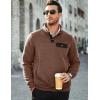 imageJMIERR Mens Quilted Sweatshirt Casual Long Sleeve Outdoor Stand Collar Button Pullover SweatshirtsZ Brown