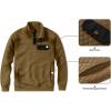 imageJMIERR Mens Quilted Sweatshirt Casual Long Sleeve Outdoor Stand Collar Button Pullover SweatshirtsZ Dark Brown