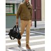 imageJMIERR Mens Quilted Sweatshirt Casual Long Sleeve Outdoor Stand Collar Button Pullover SweatshirtsZ Dark Brown