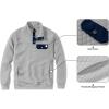 imageJMIERR Mens Quilted Sweatshirt Casual Long Sleeve Outdoor Stand Collar Button Pullover SweatshirtsZ Light Grey