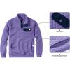 imageJMIERR Mens Quilted Sweatshirt Casual Long Sleeve Outdoor Stand Collar Button Pullover SweatshirtsZ Light Purple