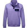 imageJMIERR Mens Quilted Sweatshirt Casual Long Sleeve Outdoor Stand Collar Button Pullover SweatshirtsZ Light Purple
