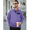imageJMIERR Mens Quilted Sweatshirt Casual Long Sleeve Outdoor Stand Collar Button Pullover SweatshirtsZ Light Purple