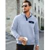 imageJMIERR Mens Quilted Sweatshirt Casual Long Sleeve Outdoor Stand Collar Button Pullover SweatshirtsZ Pale Blue