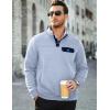 imageJMIERR Mens Quilted Sweatshirt Casual Long Sleeve Outdoor Stand Collar Button Pullover SweatshirtsZ Pale Blue