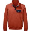 imageJMIERR Mens Quilted Sweatshirt Casual Long Sleeve Outdoor Stand Collar Button Pullover SweatshirtsZ Rusty Orange