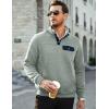 imageJMIERR Mens Quilted Sweatshirt Casual Long Sleeve Outdoor Stand Collar Button Pullover SweatshirtsZ Sage Green