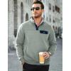 imageJMIERR Mens Quilted Sweatshirt Casual Long Sleeve Outdoor Stand Collar Button Pullover SweatshirtsZ Sage Green