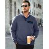 imageJMIERR Mens Quilted Sweatshirt Casual Long Sleeve Outdoor Stand Collar Button Pullover SweatshirtsZ Sail Blue